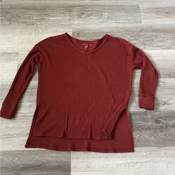 American Eagle waffle knit sweater top XS oversized - Picture 4 of 8